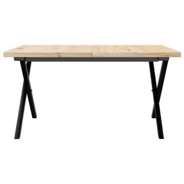 Coffee Table X-Frame 80x80x45.5 cm Solid Wood Pine and Cast Iron