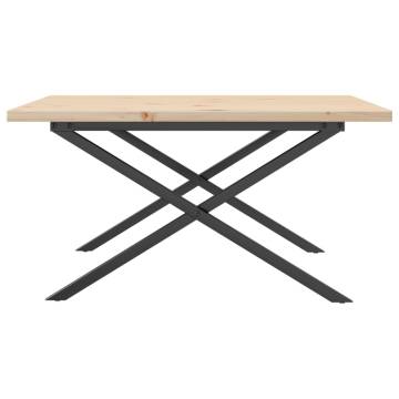 Coffee Table X-Frame 80x80x45.5 cm Solid Wood Pine and Cast Iron