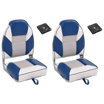 4 Piece Foldable Boat Seat Set High Backrest