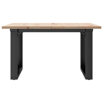 Coffee Table O-Frame 70x70x40 cm Solid Wood Pine and Cast Iron