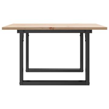 Coffee Table O-Frame 70x70x40 cm Solid Wood Pine and Cast Iron