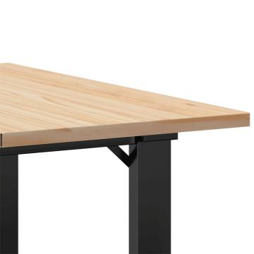 Coffee Table O-Frame 70x70x40 cm Solid Wood Pine and Cast Iron