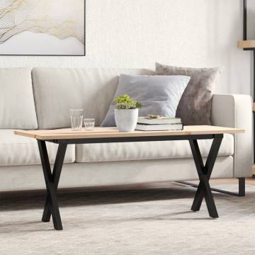 Coffee Table X-Frame 110x40x45 cm Solid Wood Pine and Cast Iron