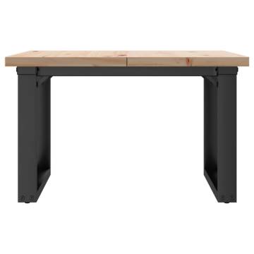 Coffee Table O-Frame 60x60x40.5 cm Solid Wood Pine and Cast Iron