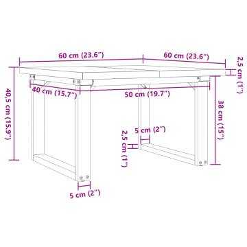 Coffee Table O-Frame 60x60x40.5 cm Solid Wood Pine and Cast Iron