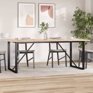 Dining Table O-Frame 200x100x75.5 cm Solid Wood Pine and Cast Iron