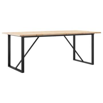 Dining Table O-Frame 200x100x75.5 cm Solid Wood Pine and Cast Iron