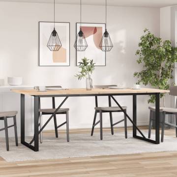 Dining Table O-Frame 200x100x75.5 cm Solid Wood Pine and Cast Iron