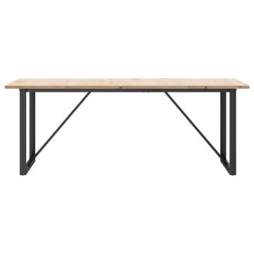 Dining Table O-Frame 200x100x75.5 cm Solid Wood Pine and Cast Iron