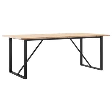 Dining Table O-Frame 200x100x75.5 cm Solid Wood Pine and Cast Iron