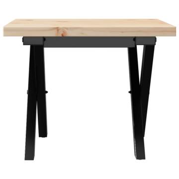 Coffee Table X-Frame 50x50x35.5 cm Solid Wood Pine and Cast Iron