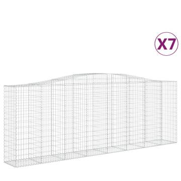 Arched Gabion Baskets 7 pcs 400x50x140/160 cm Galvanised Iron