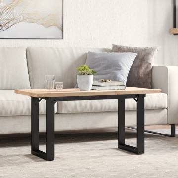 Coffee Table O-Frame 100x50x45.5 cm Solid Wood Pine and Cast Iron