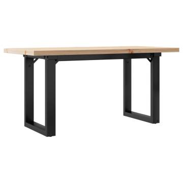 Coffee Table O-Frame 100x50x45.5 cm Solid Wood Pine and Cast Iron