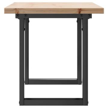 Coffee Table O-Frame 100x50x45.5 cm Solid Wood Pine and Cast Iron