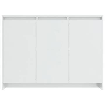 Sideboard High Gloss White 102x33x75 cm Engineered Wood