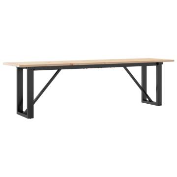 Coffee Table O-Frame 160x40x45 cm Solid Wood Pine and Cast Iron