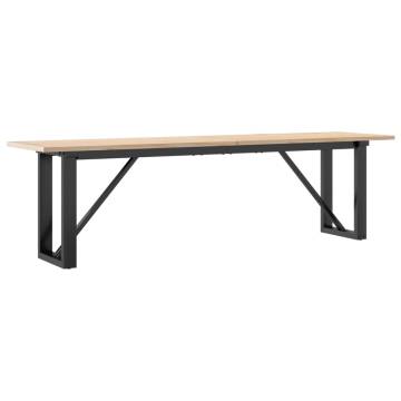 Coffee Table O-Frame 160x40x45 cm Solid Wood Pine and Cast Iron