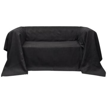 Micro-suede Couch Slipcover Anthracite 210 x 280 cm