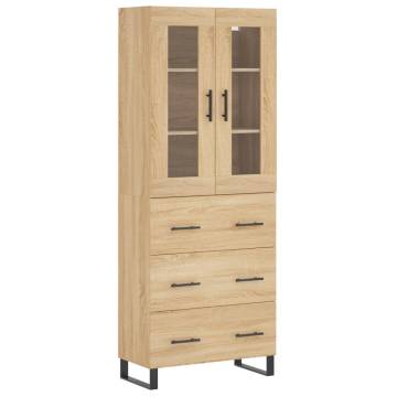 Highboard Sonoma Oak 69.5x34x180 cm Engineered Wood