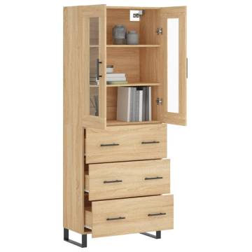 Highboard Sonoma Oak 69.5x34x180 cm Engineered Wood