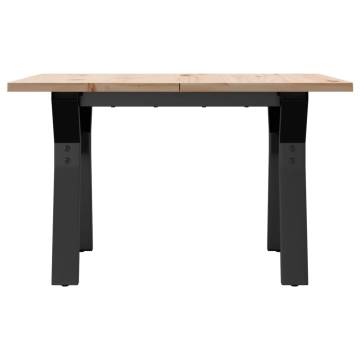 Coffee Table Y-Frame 70x70x40 cm Solid Wood Pine and Cast Iron