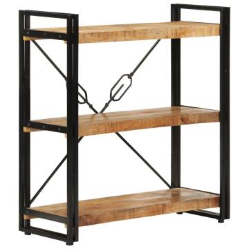 3-Tier Bookcase 77x30x80 cm Solid Wood Mango and Iron