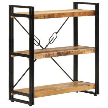 3-Tier Bookcase 77x30x80 cm Solid Wood Mango and Iron