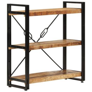 3-Tier Bookcase 77x30x80 cm Solid Wood Mango and Iron