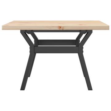 Coffee Table Y-Frame 60x60x40.5 cm Solid Wood Pine and Cast Iron