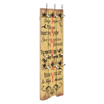 Wall-mounted Coat Rack with 6 Hooks 120x40 cm FAMILY