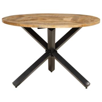 Dining Table Ø110x75 cm Solid Wood Rough Mango