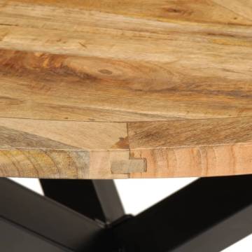 Dining Table Ø110x75 cm Solid Wood Rough Mango