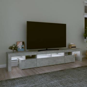 TV Cabinet with LED Lights Concrete Grey 230x36.5x40 cm