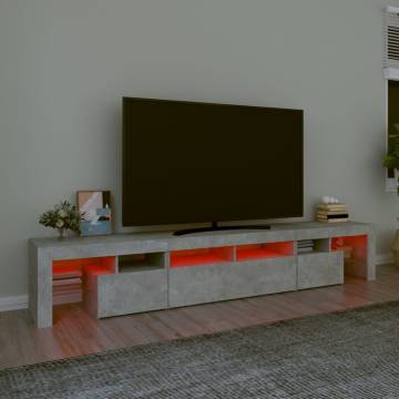 TV Cabinet with LED Lights Concrete Grey 230x36.5x40 cm