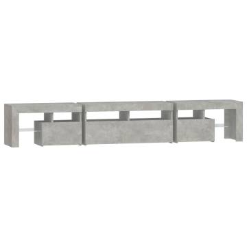 TV Cabinet with LED Lights Concrete Grey 230x36.5x40 cm