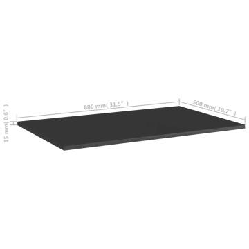 Bookshelf Boards 4 pcs High Gloss Black 80x50x1.5 cm Engineered Wood