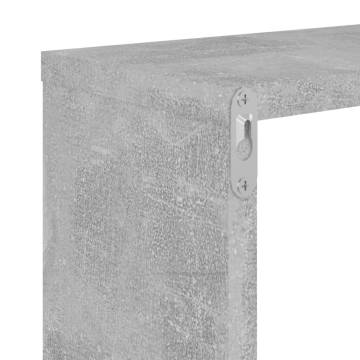 Wall Cube Shelves 4 pcs Concrete Grey 22x15x22 cm