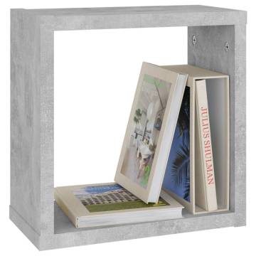 Wall Cube Shelves 2 pcs Concrete Grey 30x15x30 cm