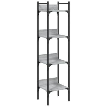 Bookshelf 4-Tier Grey Sonoma 35x30x138.5 cm Engineered Wood