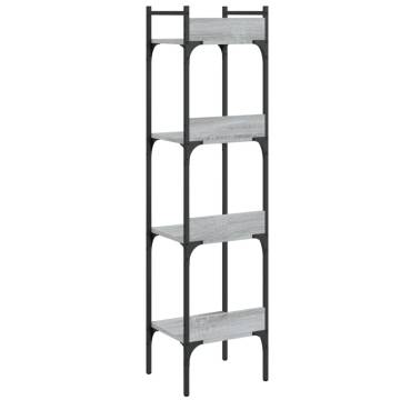 Bookshelf 4-Tier Grey Sonoma 35x30x138.5 cm Engineered Wood