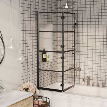 Folding Shower Enclosure ESG 100x140 cm Black