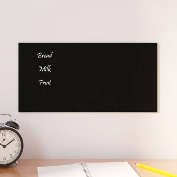 Wall-mounted Magnetic Board Black 40x20 cm Tempered Glass