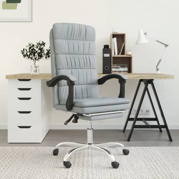 Reclining Office Chair Light Grey Fabric