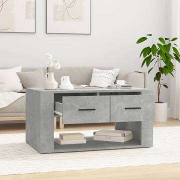 Coffee Table Concrete Grey 80x50x40 cm Engineered Wood