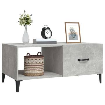 Coffee Table Concrete Grey 90x50x40 cm Engineered Wood