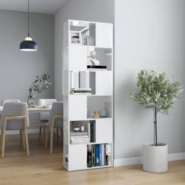 Book Cabinet Room Divider High Gloss White 60x24x186 cm