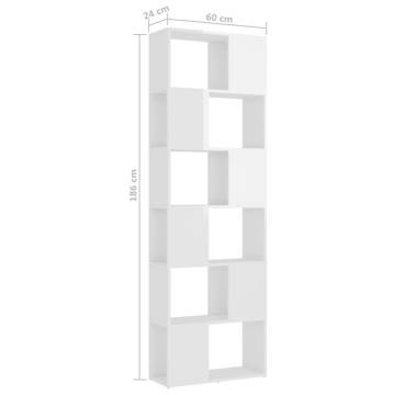 Book Cabinet Room Divider High Gloss White 60x24x186 cm