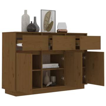 Sideboard Honey Brown 110x34x75 cm Solid Wood Pine