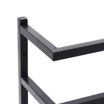 Towel Rack Black 24x12x48 cm Steel